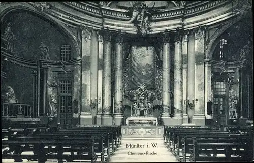 Ak Münster in Westfalen, Clemens-Kirche, Innenraum, Altar