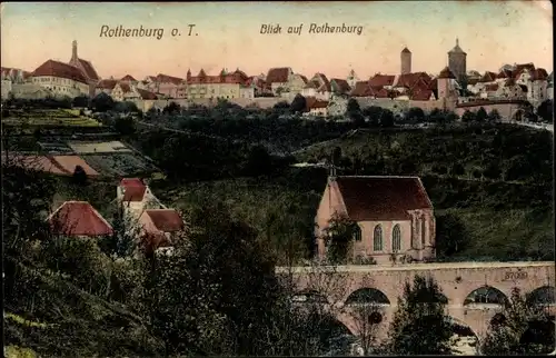 Ak Rothenburg ob der Tauber Mittelfranken, Blick auf die Stadt