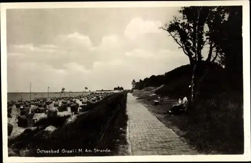Ak Ostseebad Graal Müritz, Am Strande, Promenade