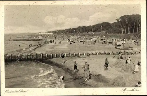 Ak Ostseebad Graal Müritz, Das Strandleben