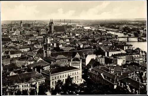 Ak Magdeburg, Blick vom Domturm über Stadt mit Elbe