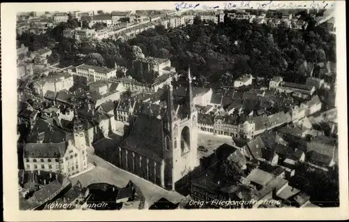 Ak Köthen in Anhalt, Fliegeraufnahme, Kirche