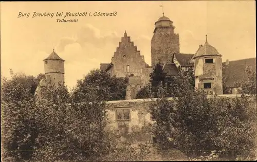 Ak Neustadt Breuberg im Odenwald, Teilansicht der Burg Breuberg