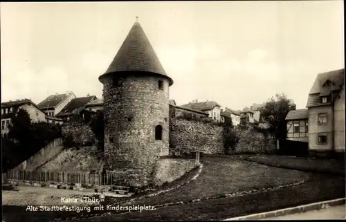 Ak Kahla Thüringen, Alte Stadtbefestigung m. Spielplatz