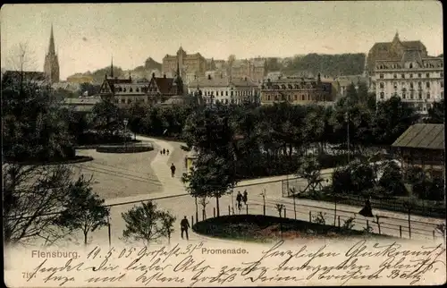 Ak Flensburg in Schleswig Holstein, Promenade