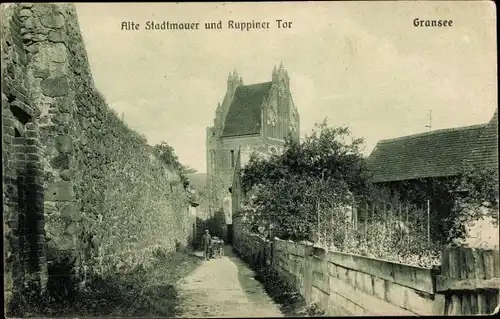 Ak Gransee in Brandenburg, Alte Stadtmauer und Ruppiner Tor