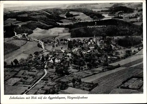Ak Lieberhausen Gummersbach im Oberbergischen Kreis, Fliegeraufnahme mit Aggertalsperre