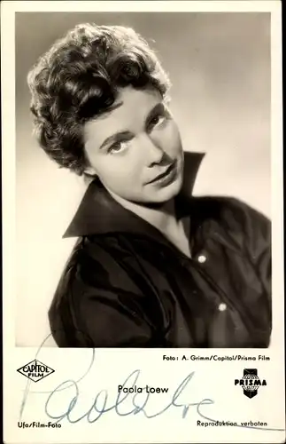Ak Schauspielerin Paola Loew, Portrait, Autogramm