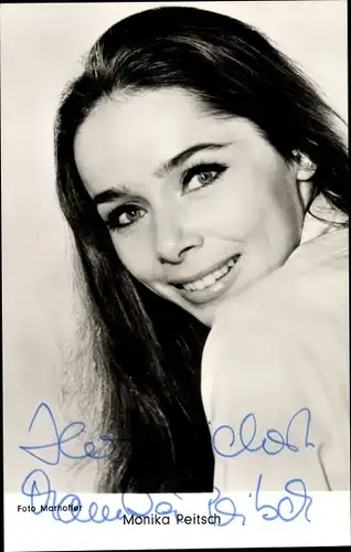 Ak Schauspielerin Monika Peitsch, Portrait, Autogramm