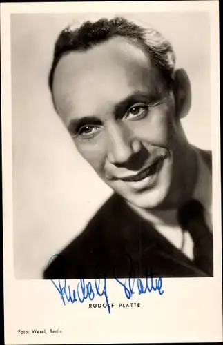 Ak Schauspieler Rudolf Platte, Portrait, Autogramm