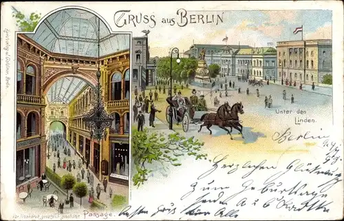 Litho Berlin Mitte, Unter den Linden, Passage