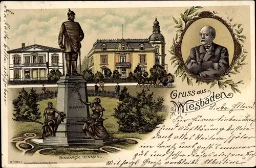 Litho Wiesbaden in Hessen, Bismarckdenkmal