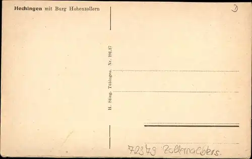 Ak Hechingen Zollernalbkreis, Gesamtansicht mit Burg Hohenzollern