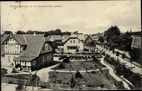 Ak Hermannsburg Südheide in der Lüneburger Heide, Blick von der Christianschule