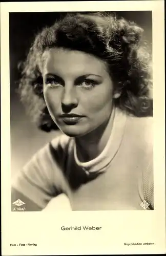 Ak Schauspielerin Gerhild Weber, Portrait