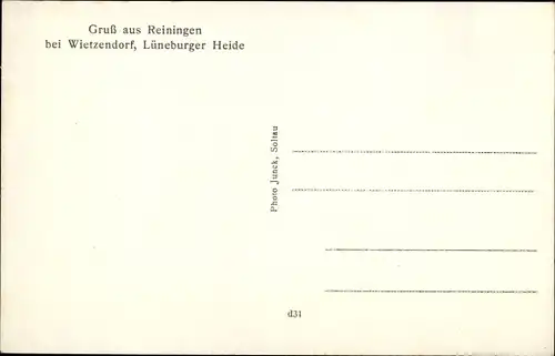 Ak Reiningen Wietzendorf in der Lüneburger Heide, Waldpension W. Ohlhoff, Hermannsburger Weg, Wietze