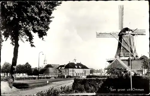 Ak Ommen Overijssel, Blick auf die Windmühle