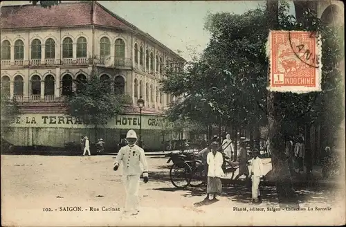 Ak Saigon Cochinchine Vietnam, Rue Catinat