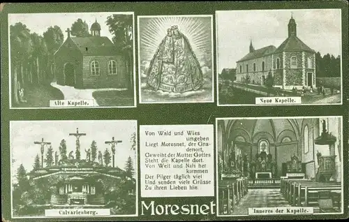 Ak Moresnet Plombières Bleiberg Wallonien Lüttich, Kalvarienberg, Kapelle, Innenansicht