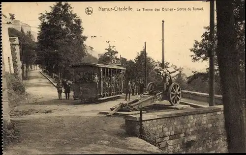 Ak Namur Wallonien, Citadelle, Le Tienne des Biches, Straßenbahn