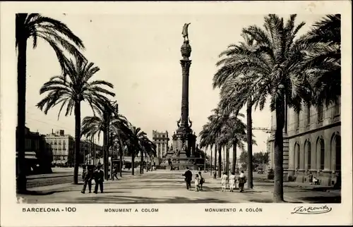 Ak Barcelona Katalonien Spanien, Monumento a Colón