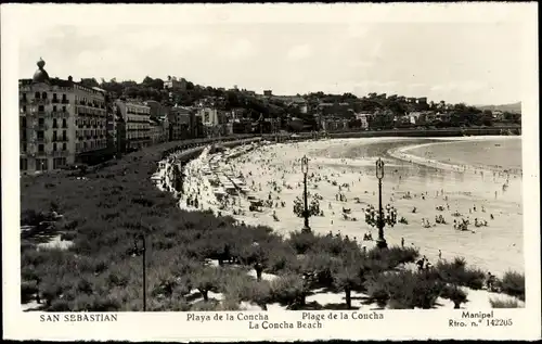 Ak San Sebastian Baskenland, Playa de la Concha