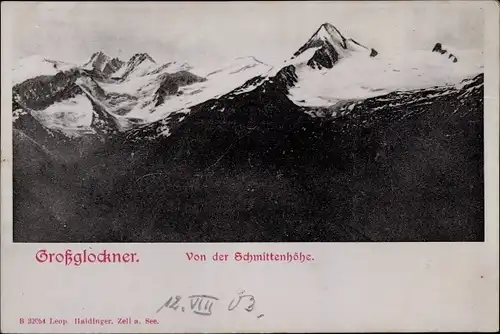 Ak Großglockner Tirol, Von der Schmittenhöhe