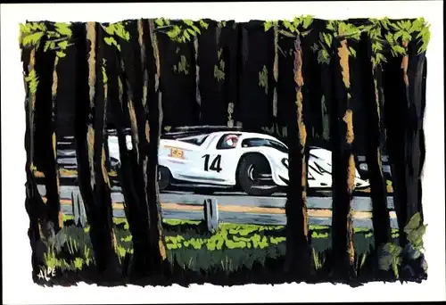 Künstler Ak 24 Heures du Mans, ligne droite des records, Assurances La Mutuelle
