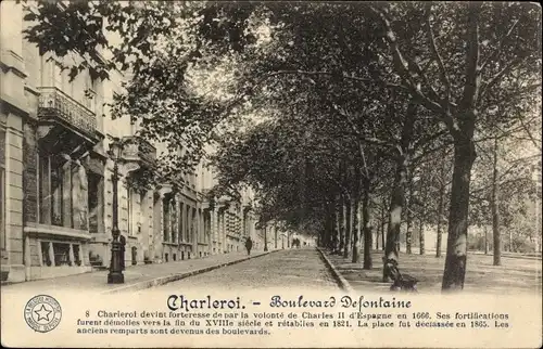 Ak Charleroi Wallonien Hennegau, Boulevard Defontaine