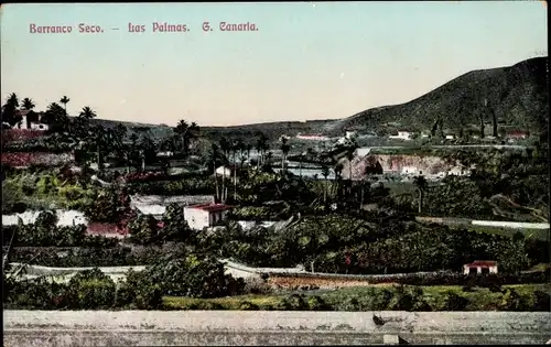 Ak Las Palmas de Gran Canaria Kanarische Inseln, Barranco Seco, Blick auf den Ort