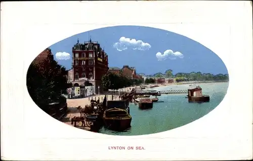 Passepartout Ak Lynton Devon England, Uferpartie