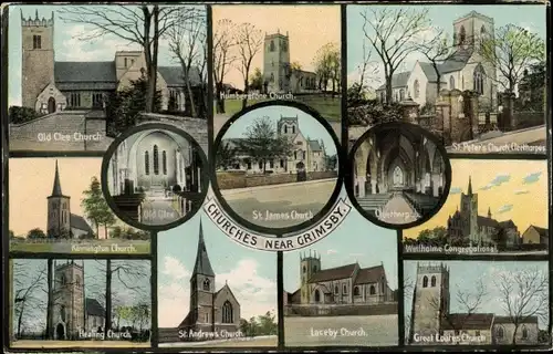 Ak Grimsby Lincolnshire England, Churches, Old Clee Church, St James Church