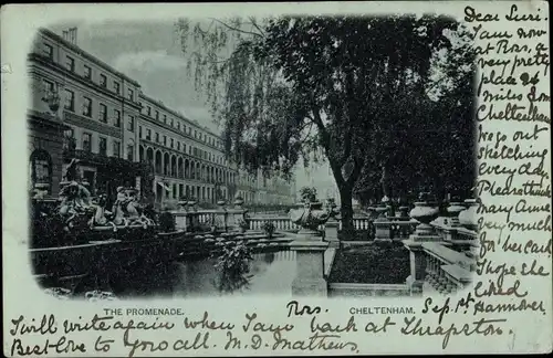 Ak Cheltenham Gloucestershire England, The Promenade