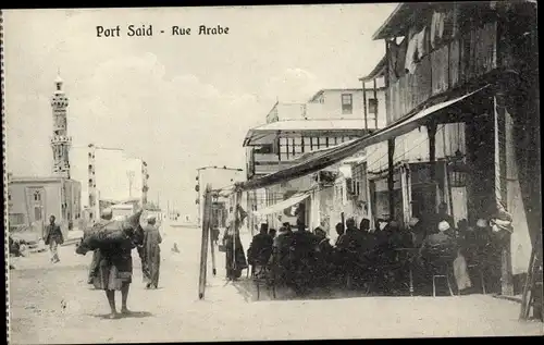 Ak Port Said Ägypten, Rue Arabe