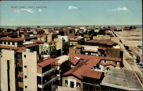 Ak Port Said Ägypten, Bird's eye view