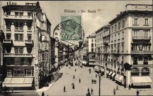 Ak Milano Mailand Lombardia, Via Dante