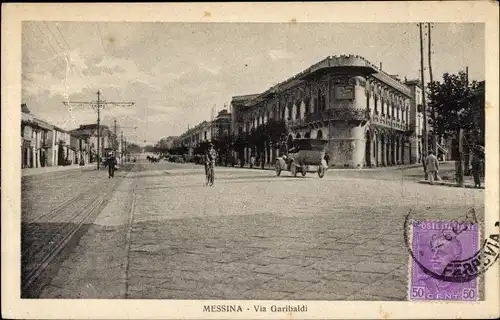 Ak Messina Sizilien, Via Garibaldi