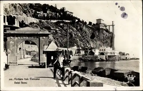 Ak Grimaldi di Ventimiglia Liguria, Balzi Rossi, Grenze