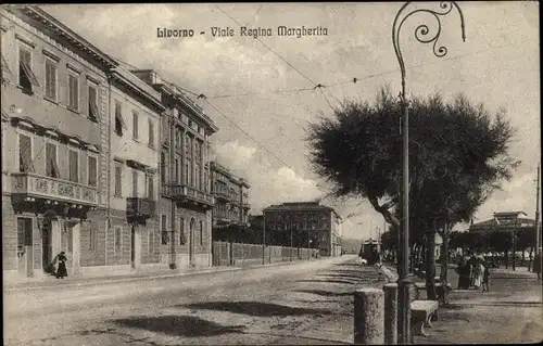 Ak Livorno Toscana, Viale Regina Margherita