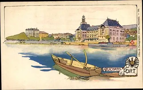 Künstler Ak Neuchâtel Neuenburg Stadt, Port