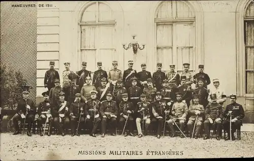 Ak Manoeuvres de 1911, Missions Militaires Etrangeres, französische Soldaten