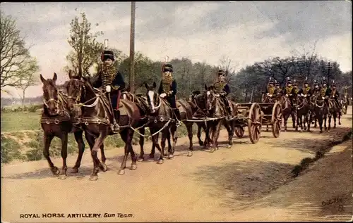 Künstler Ak Royal Horse Artillery, Gun Team
