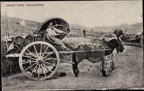 Ak Carrettiere Frascatano, Kutsche, italienische Trachten