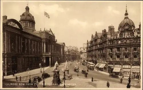 Ak Birmingham West Midlands England, Colmore Row from Victoria Square