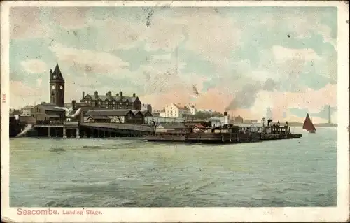 Ak Seacombe Wallasey Merseyside England, Landing Stage