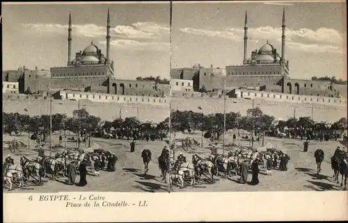 Stereo Ak Cairo Kairo Ägypten, Place de la Citadelle