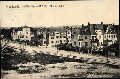 Ak Dresden Neustadt, Waldschlösschen Kolonie, Klara Straße