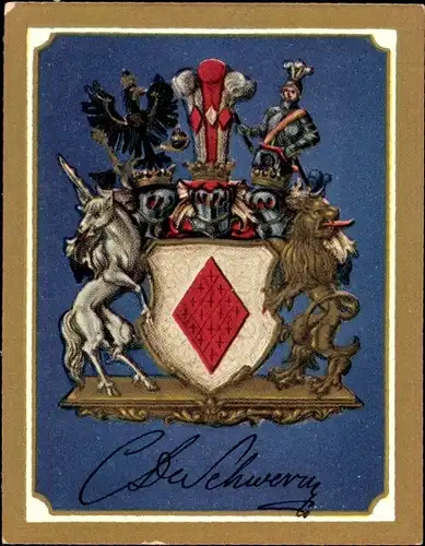 Sammelbild Ruhmreiche deutsche Wappen Nr. 67, Kurt Chr. Graf von Schwerin, preuß. Feldmarschall