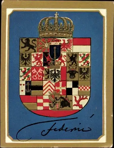 Sammelbild Ruhmreiche deutsche Wappen Nr. 1, Friedrich der Große, König von Preußen