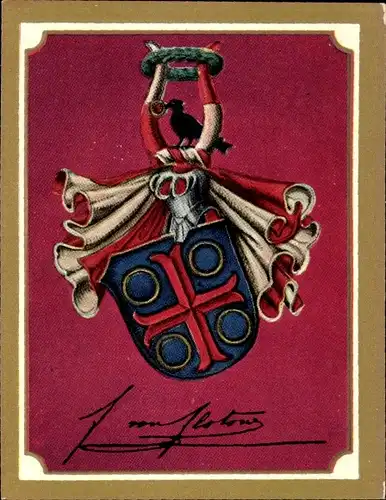 Sammelbild Ruhmreiche deutsche Wappen Nr. 208, Friedrich Freiherr von Flotow, Komponist
